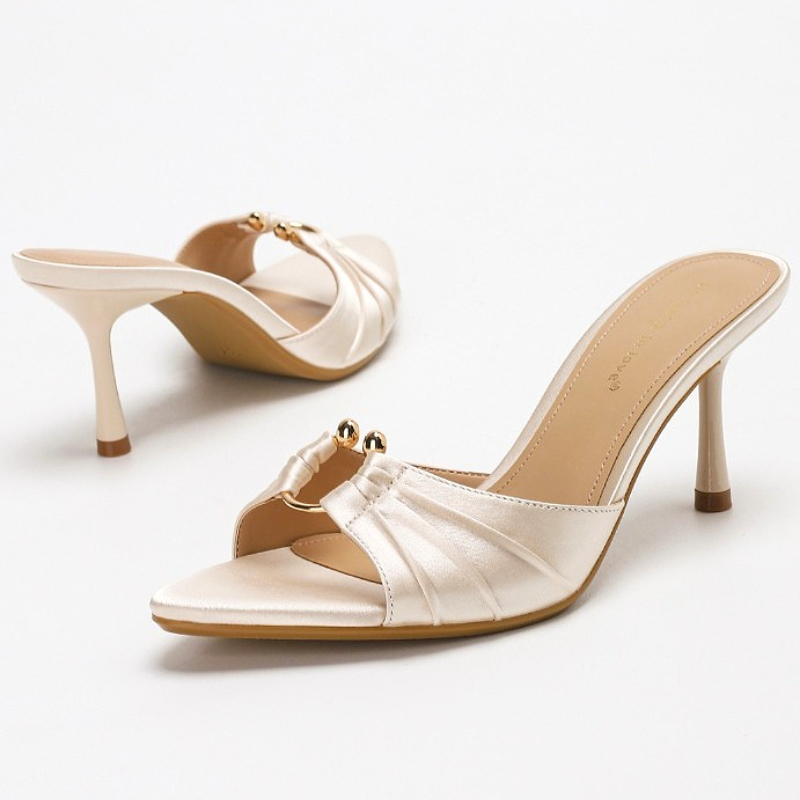 Slip Dress Satin - Zapatillas de tacón fino elegantes de