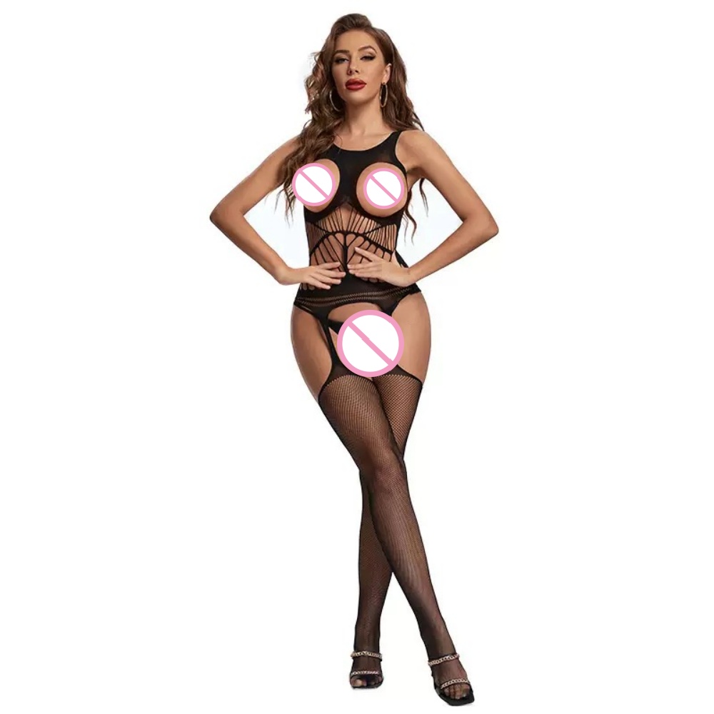 Bodystocking Fishnet - Bodysuits sin entrepierna, Bodystocking transparente, Traje