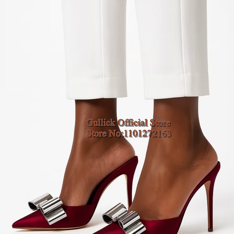 Slip Dress Satin - Mules de Satén Fucsia con Lazo