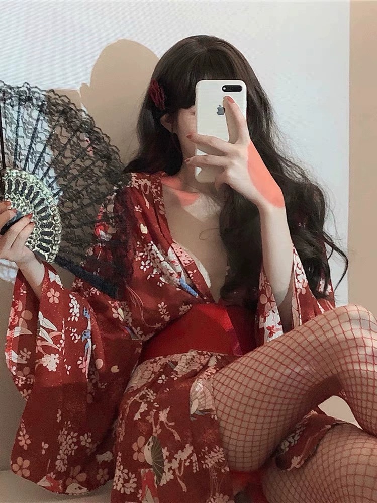 Kimono japonés sexual, ropa de - Robe Silk Women reseña y precio