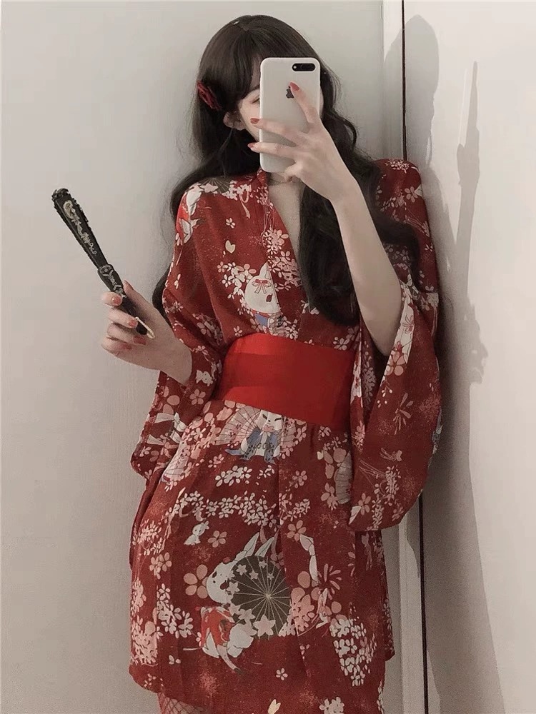 Kimono japonés sexual, ropa de - Robe Silk Women reseña y precio