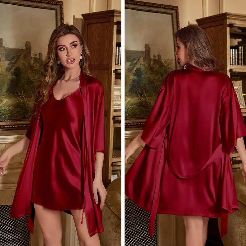 Traje de bata de 2 piezas para - Robe Silk Women reseña y precio